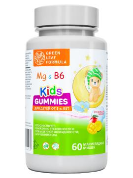 Green Leaf Formula, Детский магний (цитрат) + В6, со вкусом манго, жевательные пастилки, 60 шт.